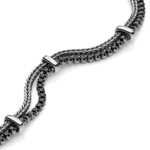 Silver bracelet with foxtail chain